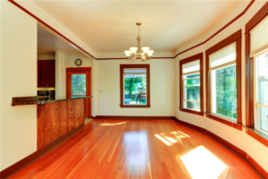 New windows in a bright, cozy dining room