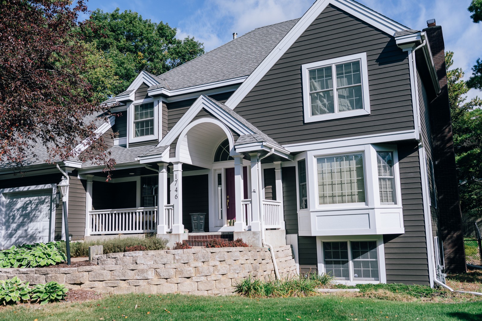 A home with new, gray siding